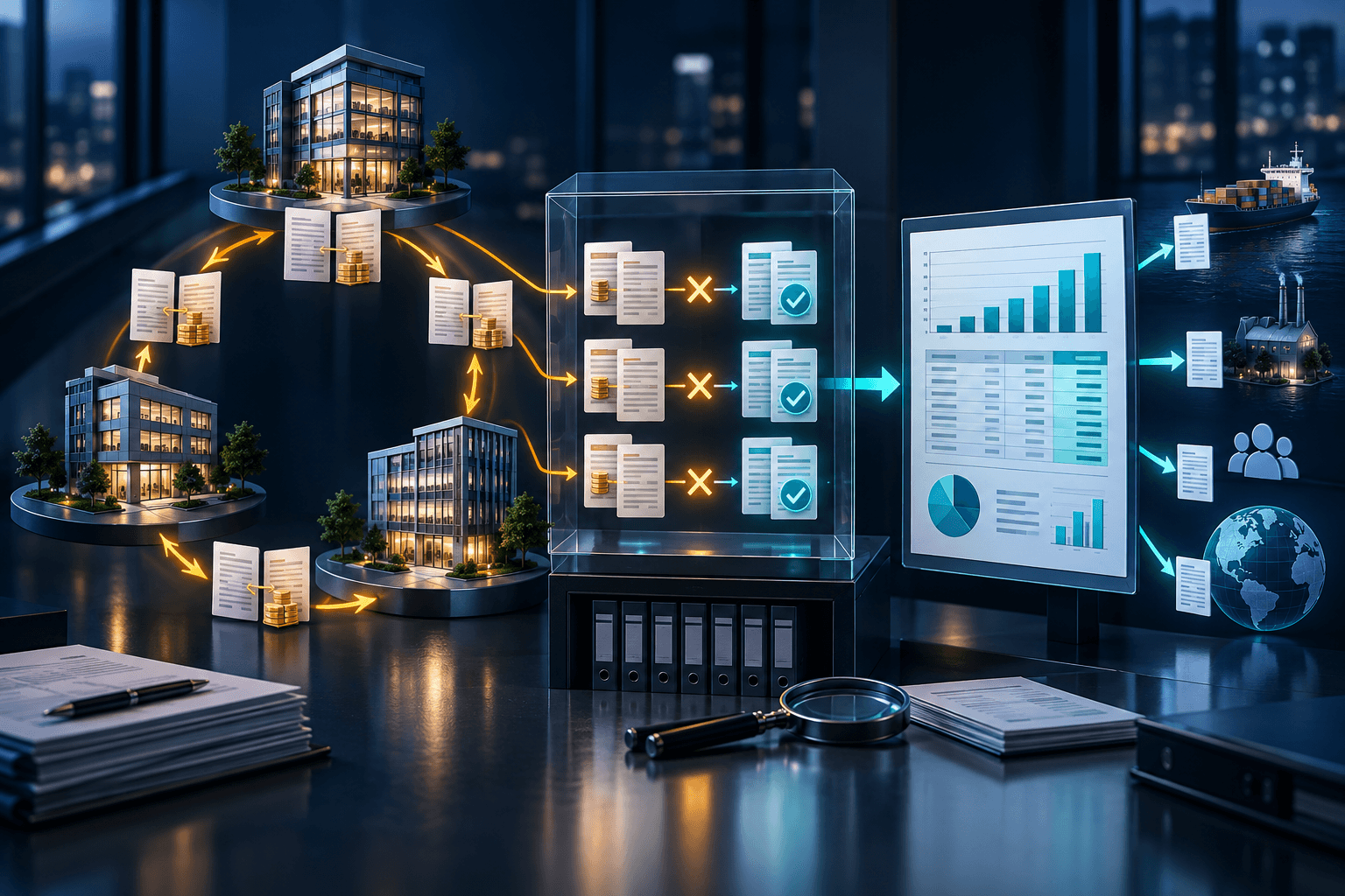 Transactions between related companies being matched and removed from a combined group report while the source records remain unchanged